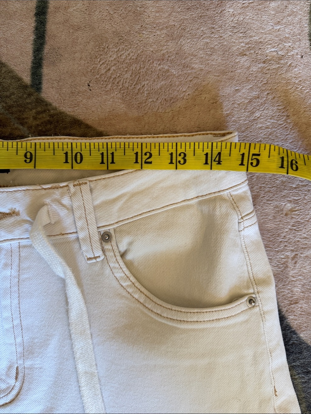 Flamingals Solid Drawstring Contrast Stitch Mid Waist Barrel Leg Pants medium - Picture 4 of 6